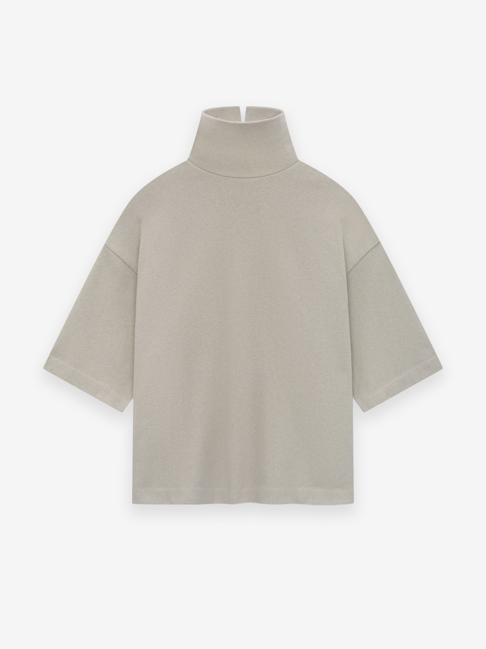 Cotton Wool High Neck Short Sleeve Shirt