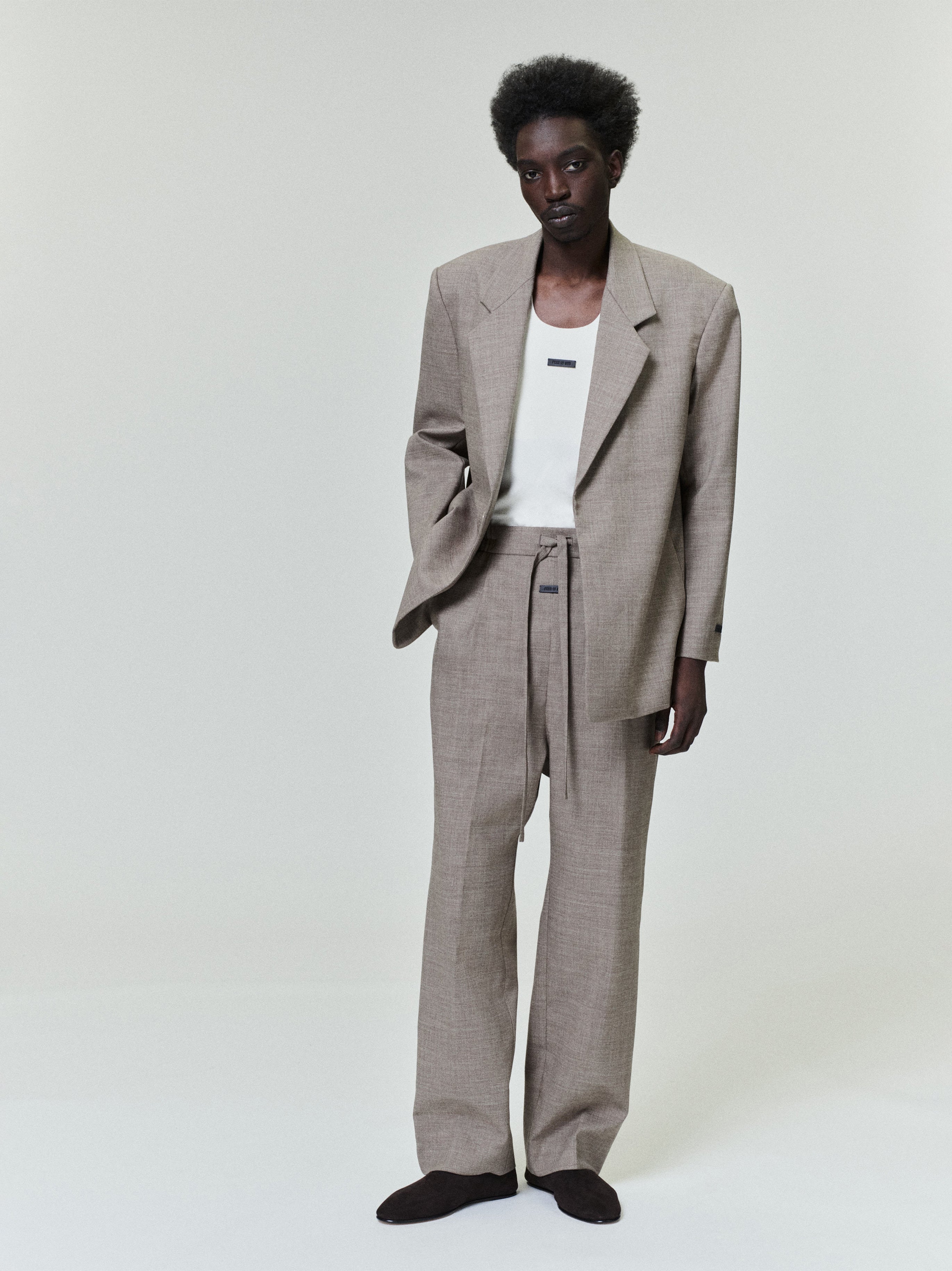 High Twist Wool Single Breasted Blazer