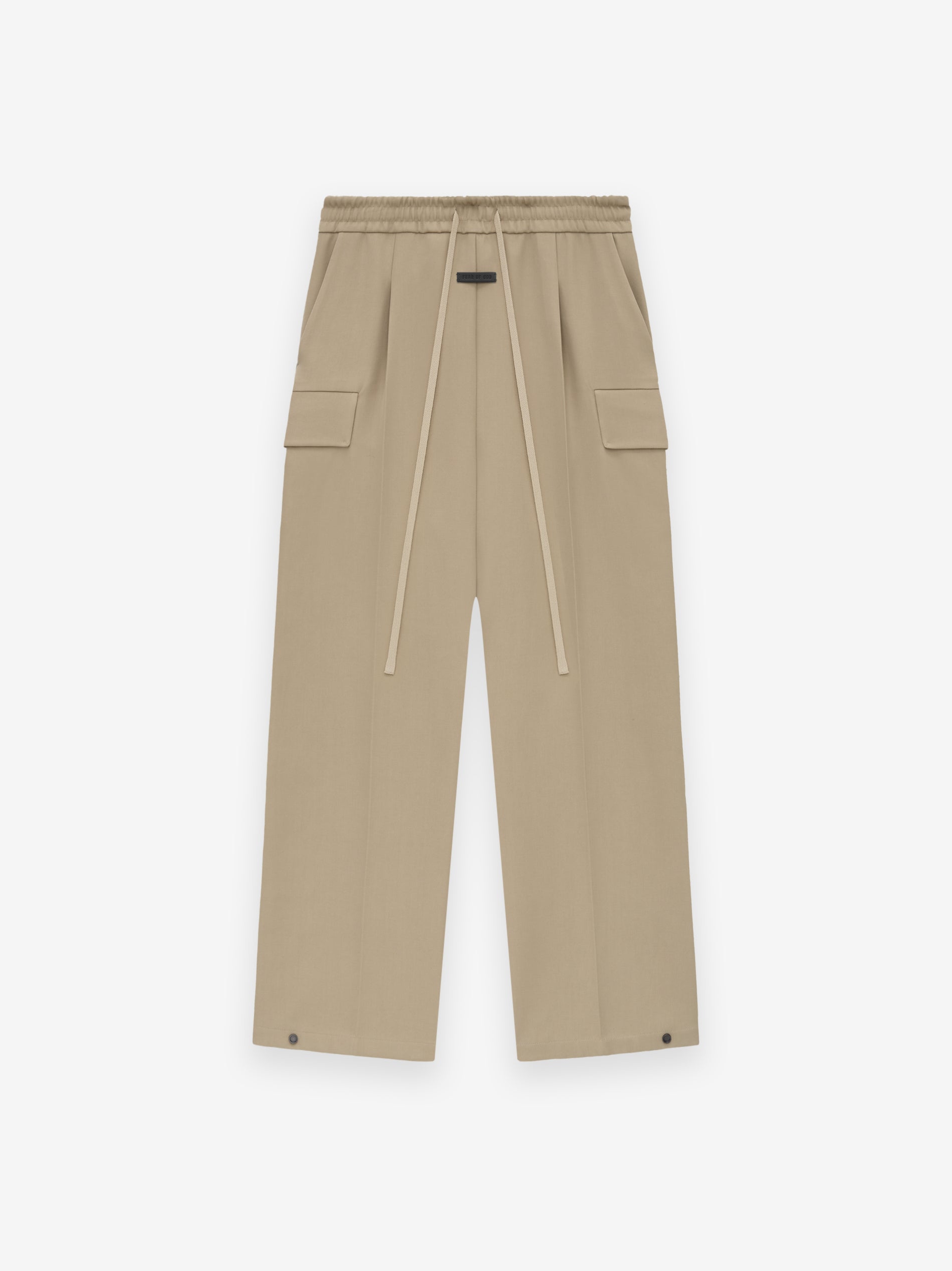 Weighted Twill Wide Leg Cargo Pants