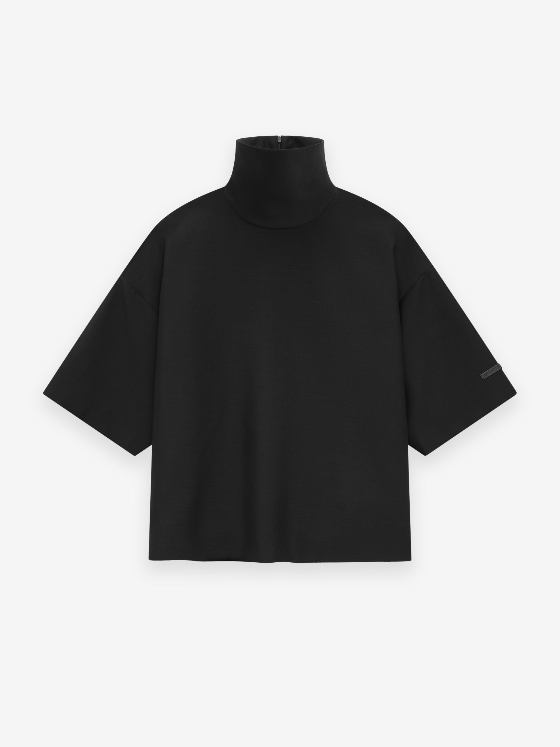 Wool Mohair High Neck Short Sleeve Shirt